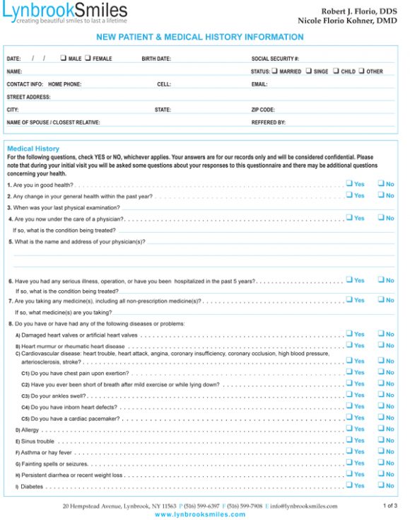 Patient Information Form - Lynbrook Smiles